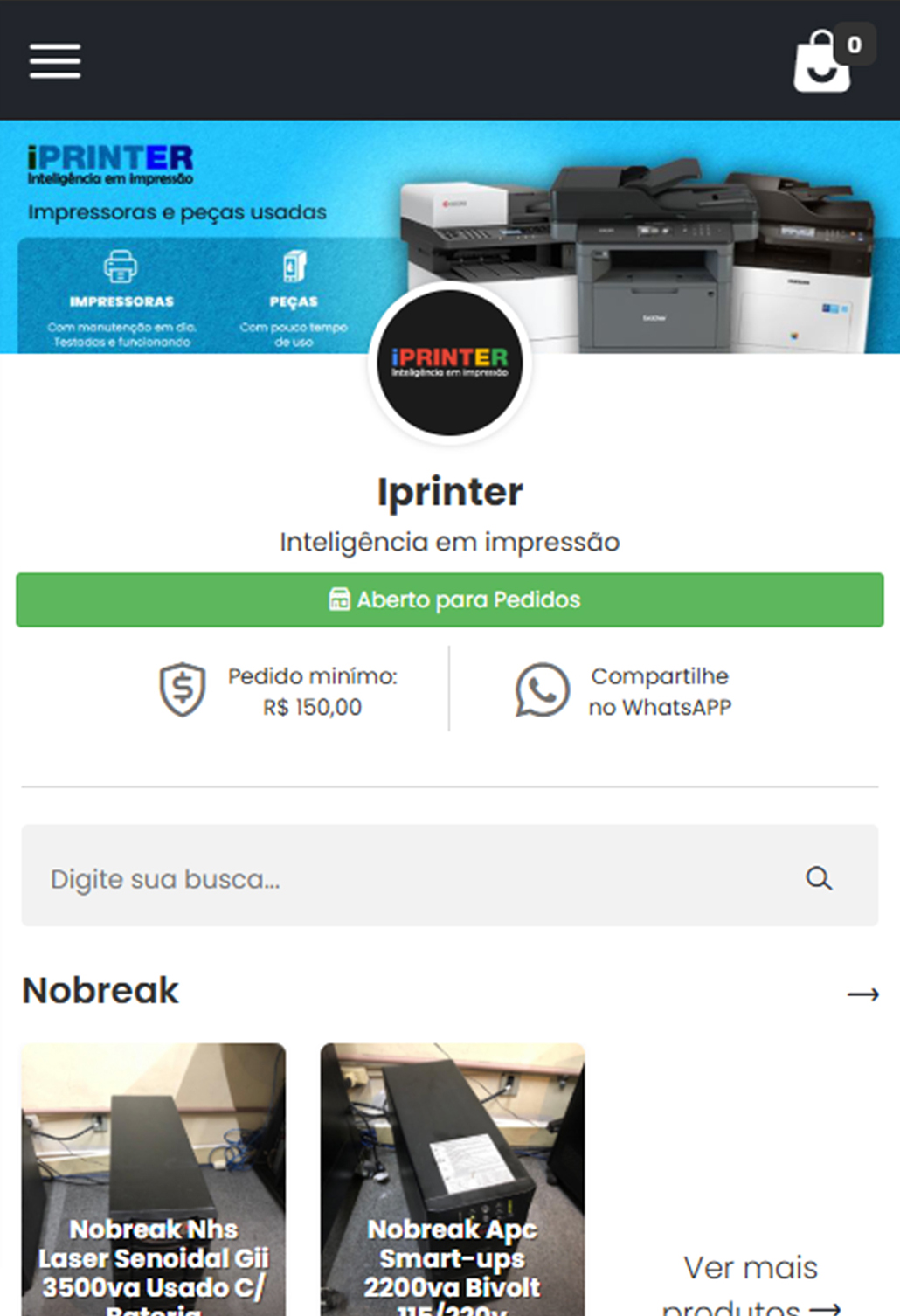 Compartilhamento da Vitrine para vender